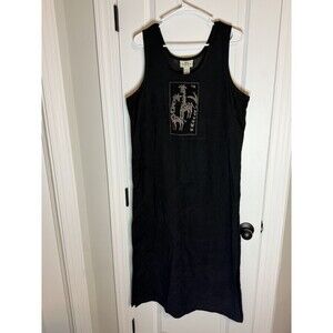 Vintage Original TY Wear Maxi Dress Giraffe Black Size M Sleeveless